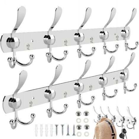 Cintre mural classique à double crochets de 41 cm (lot de 2) (1/5)