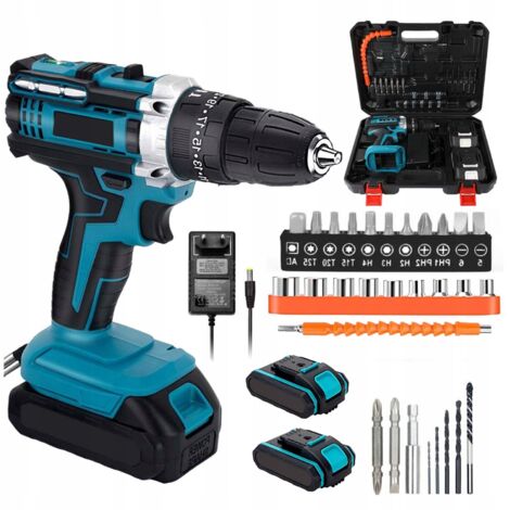 Pour perceuse/visseuse à percussion sans fil Makita 20V, ensemble de tournevis sans fil dans un coffret avec 2 batteries 