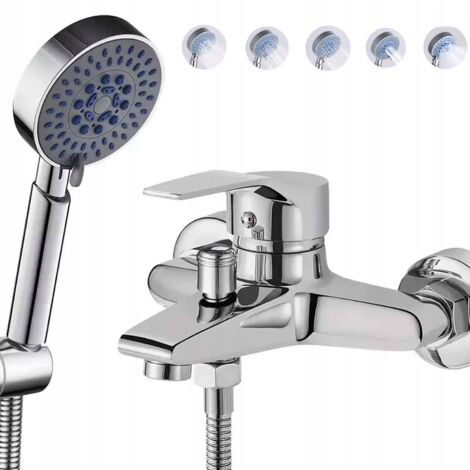 Robinet de douche et de bain mural, 5 modes + ensemble (1/5)