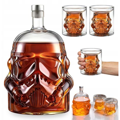 Coffret élégant comprenant une carafe en verre de 750 ml et deux verres de 150 ml.