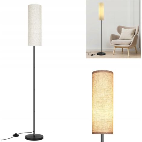 Lampadaire moderne avec abat-jour en lin, 3 températures de couleur, interrupteur au pied, 175 cm. (1/5)