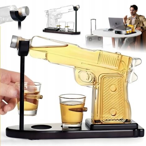 Coffret à whisky avec carafe, pistolet et verres, cadeau pour homme (1/5)