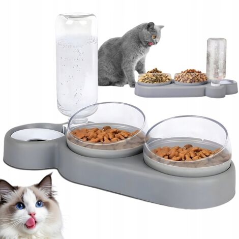 DISTRIBUTEUR DE NOURRITURE STATION D'ALIMENTATION INCLINÉE À 15 DEGRÉS POUR CHIENS DE PETITE ET MOYENNE TAILLE (1/5)