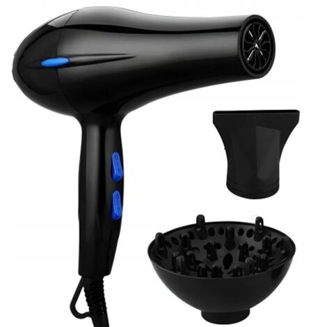 SÈCHE-CHEVEUX 800W 220V AVEC IONISATION, FLUX D'AIR + CONCENTRATEUR ET DIFFUSEUR (1/5)