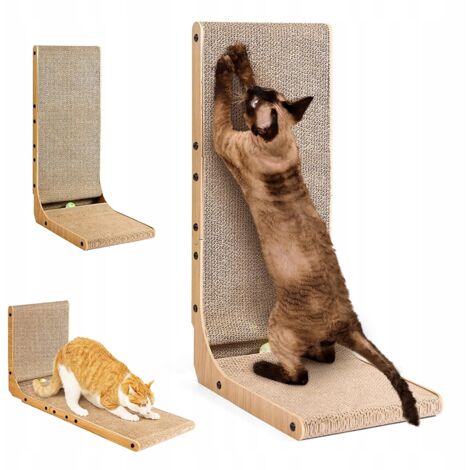 Griffoir d'angle pour chat avec balle résistante 68 x 42 x 28 cm (1/5)