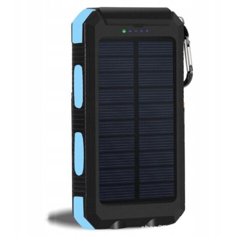 Chargeur solaire portable bleu 30 000 mAh pour téléphone portable