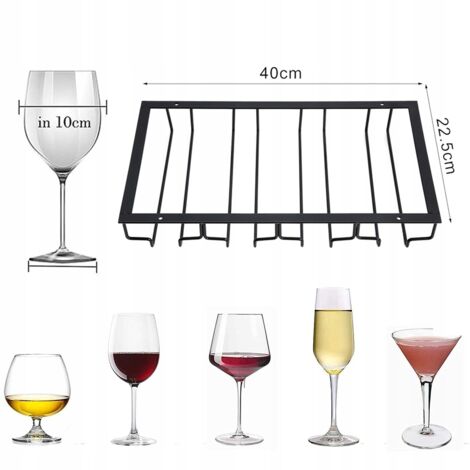Abcsea Porte-Verres à vin à Deux rangées, Porte-Verre à Pied