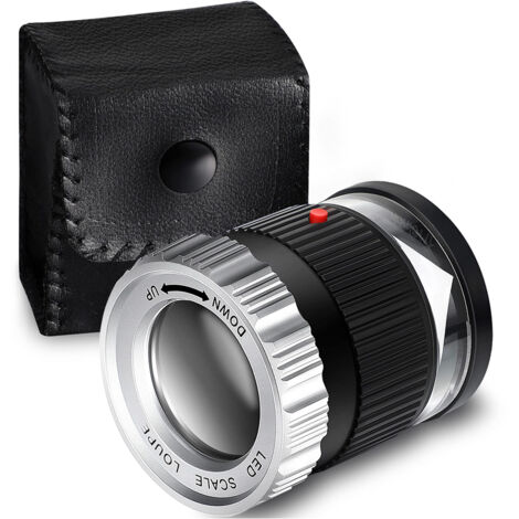 Loupe de bijoutier 30 x avec éclairage UV lumineux LED, distance focale réglable, loupe de bijoutier, loupe de bijoutier, loupe pour pierres précieuses, bijoux, diamants, timbres, pièces de (1/5)
