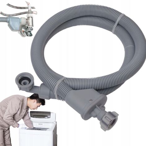 KIT DE ROULÉE DE TUYAU D'ÉVACUATION POUR MACHINE À LAVER 2,5 m AVEC PORTS 3/4" (1/5)