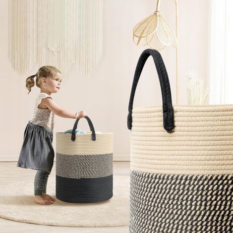 Panier à linge autoportant pour couvertures, jouets, en coton, 35 x 40 cm, 38 L (1/5)