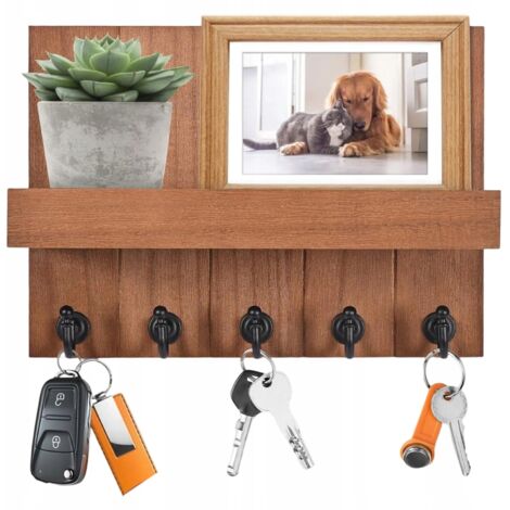 Patère Murale Porte Manteau Mural En Bois Avec Pliable Crochet Pour Suspendre Echarpes Sacs à Main Parapluies Serviettes Vêtements (4 Crochet, Blanc