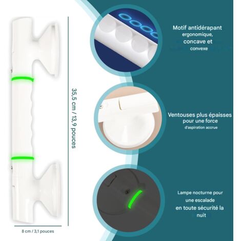 Porte-serviettes Ventouse Rétractable - Support Gain De Place Salle De Bain - Acier Inoxydable 30cm Extensible 60cm