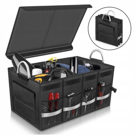 SAC DE RANGEMENT DE COFFRE DE VOITURE XL NOIR 35x60x30cm (1/5)