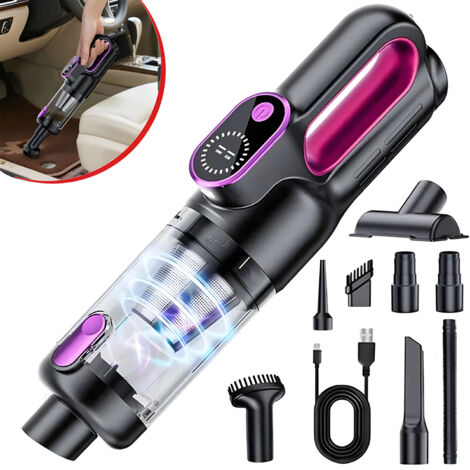 Aspirateur à Main, 12000Pa Aspirateur sans Fil Puissant, Dépoussiérage par Simple Pression, Moteur sans Balais, Fonction Mini Aspirateur Voiture avec écran HD et Lumière LED (1/5)