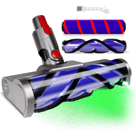 Brosse pour Dyson V7 V8 V10 V11 V15, Tête de Brosse à Rouleau avec Lumières LED pour Révéler la Poussière Invisible, Adaptée au Nettoyage des Planchers Durs (1/5)