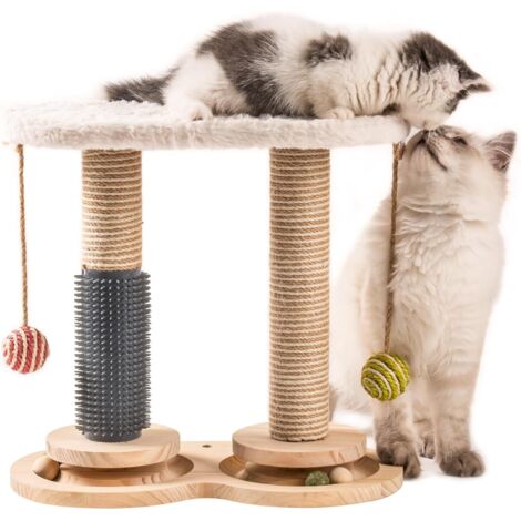 Arbre à chat avec griffoir, Maison à chat, Cadre d'escalade de Chats en sisal Beige (1/5)