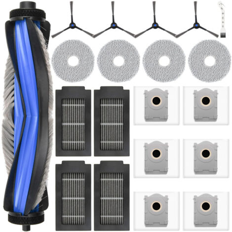 Accessoires pour ECOVACS DEEBOT X5 Omni Robot Aspirateur, Pièce de Rechange pour ECOVACS X5 Pro avec 1 Brosse Principale, 4 Filtres HEPA, 6 Serpillère, 4 Sac à Poussière, 4 Brosses Latérales (1/5)
