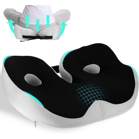 Coussin orthopédique en mousse à mémoire de forme Coccyx, coussin de bureau ergonomique, largeur de coussin de siège réglable, coussin pour soulager les douleurs des hanches et du coccyx, pour le (1/5)
