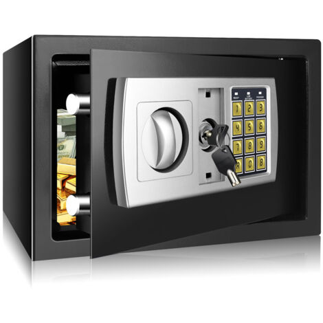 Wall Coffre-Fort de sécurité Coffre-Fort électronique numérique en Acier étanche Ignifuge avec clés d'urgence pour Coffre-Fort de Bureau à Domicile Coffre-Fort à domicile/Noir/8.5L (1/5)