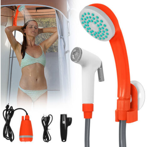 Douche de camping portable avec douchette et batterie rechargeable pour les activités de plein air