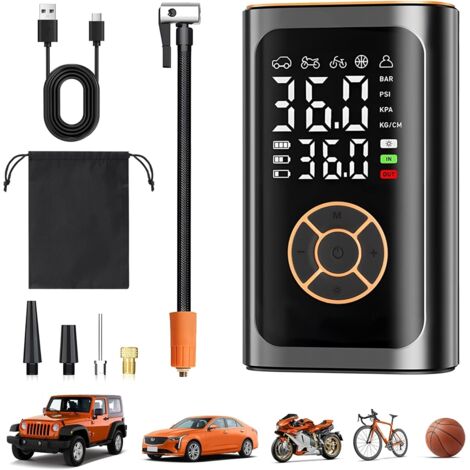 Gonfleur Pneus Voiture sans Fil – Compresseur à Air Portatif 150 PSI avec Arrêt Automatique & Lumière LED (1/5)