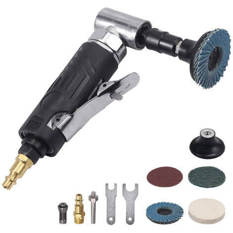 Meuleuse pneumatique 1/4' 90psi – Vitesse 20 000 tr/min – 4 disques inclus – Mandrins 3mm/6mm pour meulage et polissage précis (1/5)