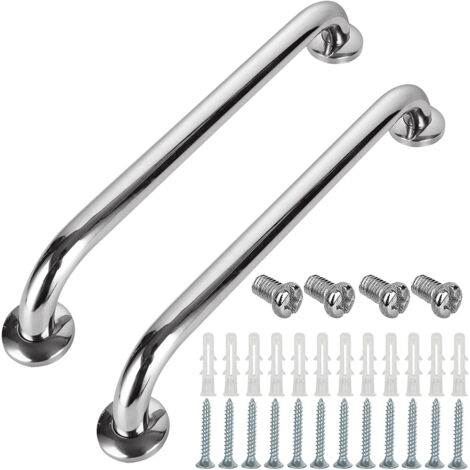 Poignée de salle de bain, 2 pièces, poignée de douche, barre de support pour salle de bain, 30 cm antidérapante poignée en acier inoxydable pour handicapés, gravide, enfants