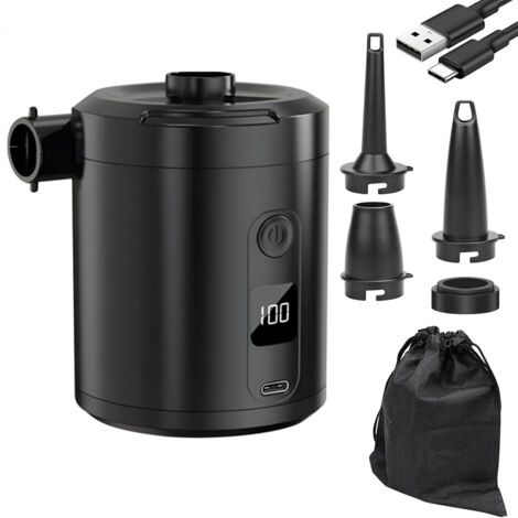 Pompe À Air Portable Petite Pompe À Air,Batterie Électrique 5200mAh 4000Pa Gonfleur Déflateur Rapide pour Piscine Plage Voyage Maison Garage Road Trip