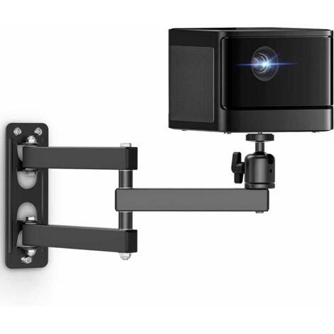 Support Projecteur pour Mural, Support de Projecteur Réglable Rotation à 360°, Suspension Bras en Métal avec Adaptateur 1/4" pour Home cinéma, Salle de Jeux, Bureau (1/5)