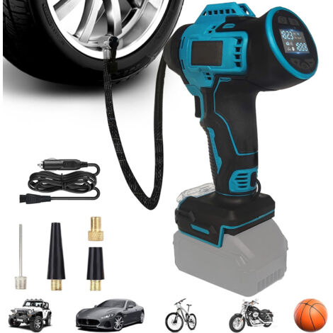 Compresseur sans fil pour batterie Makita 18 V, pompe à air 11 bar, 160 psi, portable, compresseur d'air avec câble d'alimentation de voiture 12 V 5m pour voiture