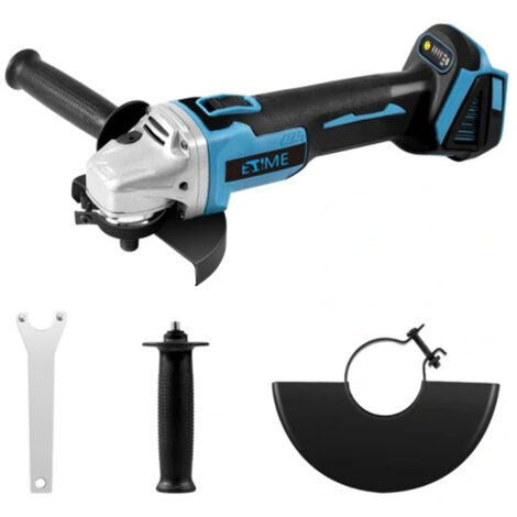 Meuleuse d'angle sans fil Compatible avec batterie Makita 18 V-125 mm  meuleuse d'angle sans fil avec moteur sans balais et couvercle de disque de ponçage (125MM)