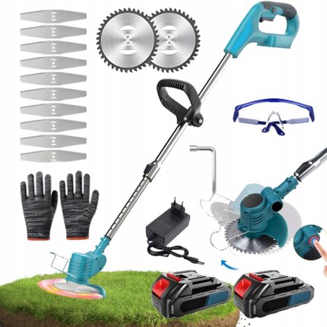 Débroussailleuse à batterie 18V avec 2 batteries 3.0Ah – Moteur 800W – Diamètre de coupe 15cm – Pour jardins et patios