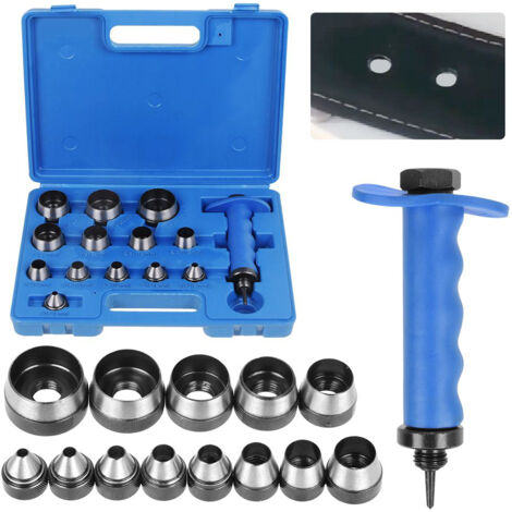 14 pièces Jeu de pointeaux 5-35 mm, jeu de poinçons en cuir, outil de perforation (1/5)
