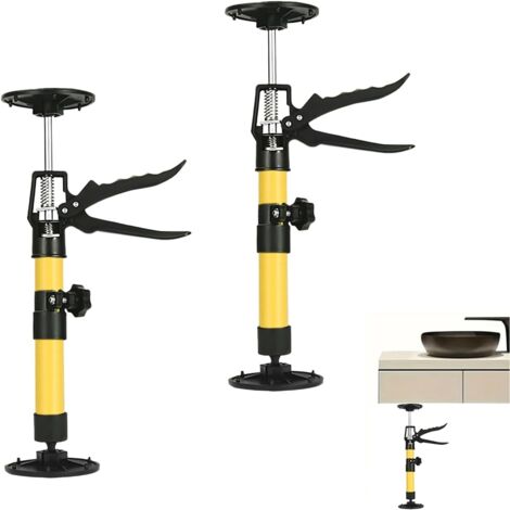 Lot de 2 étais de soutien à gâchette télescopique 30cm à 59 cm – Charg 50 kg – Acier et plastique pour fixation précise