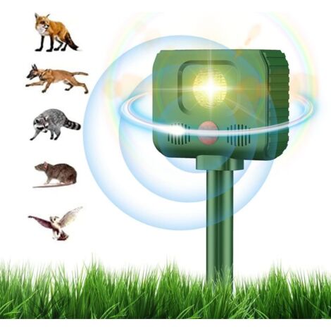 Répulsif à ultrasons pour animaux – Imperméable avec lumière LED – Fréquences réglables 4niveaux (1/5)