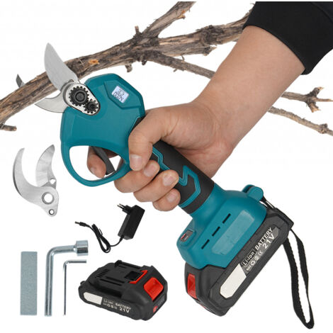 Sécateur 21V 2 batteries Coupeuse d'élagage d'aménagement paysager pour arbres fruitiers (1/5)