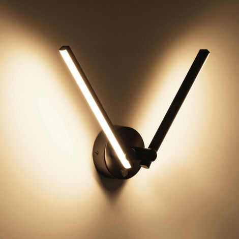 10W Applique Murale Moderne, 4000K Blanc Chaud Lampe Murale, Applique Intérieur Rotatifs à 180° pour Salon, Chambre, Escalier et Couloir, Noir (1/5)