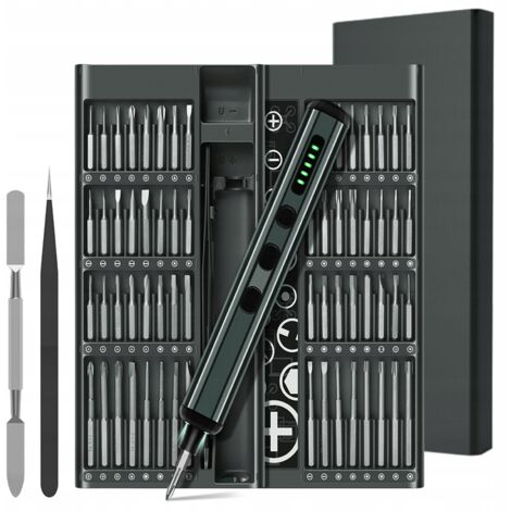 Jeu de tournevis électrique 68 en 1 – 68 embouts en acier S2 – Rechargeable USB – Lumière LED – Pour réparation d'appareils électroniques (1/5)