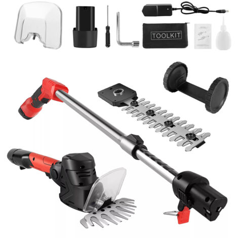 2-en-1 Élagueur sur Perche et Taille Haie sans Fil, Batterie 2,0 Ah, Lame de 22cm,- Telescopic with 2.0 Ah Battery