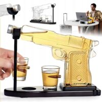 Coffret à whisky avec carafe, pistolet et verres, cadeau pour homme