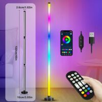 120cm Lampadaire LED,Lampe LED sur Pied Salon Avec APP et Télécommande, 30 millions de Couleurs avec Synchronisation Musicale pour le Salon, la Chambre à Coucher et la Salle de Jeux