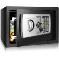 Wall Coffre-Fort de sécurité Coffre-Fort électronique numérique en Acier étanche Ignifuge avec clés d'urgence pour Coffre-Fort de Bureau à Domicile Coffre-Fort à domicile/Noir/8.5L