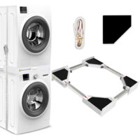 Kit Supperposition Sèche Linge, Kit de Superposition lave Linge seche Linge avec Sangle à Cliquet Renforcée, Kit Superposition lave Linge Seche Linge Universel, taille réglable(46-66cm)