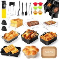 Moule Silicone Air Fryer pour Ninja AF400EU AF300EU, Accessoire Air Fryer Ninja, Ninja Double Stack XL Air Fryer Accessoires avec Grille Air Fryer, Moule à Gâteau