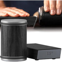 Aiguiseur de couteaux Kit d'affûtage de couteaux à roulettes Aiguiseur de couteaux de cuisine avec 2 blocs d'affûtage Affûtage de couteaux à 15 et 20 degrés