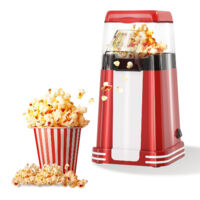 Machine à pop-corn rétro, 1200 W Machine à pop-corn à air chaud avec gobelet doseur, à bouton unique, sans huile, Parfaite pour les cinémas maison, les soirées cinéma, les fêtes