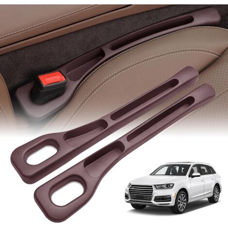 2-teiliger Sitzlückenfüller für den Innenraum, universeller Autositzlückenfüller, auslaufsichere Autositzlückenfüllstreifen für die meisten Automodelle (braun) (1/5)