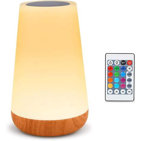 LED-Nachtlicht, Nachttischlampe, buntes Touch-Nachtlicht, Fernbedienung, wiederaufladbar mit einstellbarer Helligkeit, für Schlafzimmer, Kinderzimmer und Wohnzimmer [Energieklasse G] (1/5)
