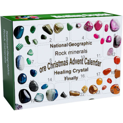 Other Weihnachtsdekoration, 24-Tage-Adventskalender, Countdown-Spielzeug für Kinder, gitterförmige Mineralien-Geschenkbox, Weihnachts-Mineralspielzeug für Schulwohnheime (1/5)