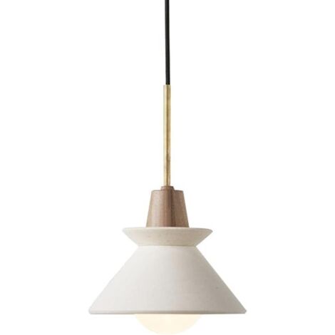 Moderne E27 Pendelleuchte, Mini-Beton-Pendelleuchte, Industrielle Zement-Pendellampe, Wohndekor, Nordische Küchen-Pendelleuchte für Esszimmer, Bar, Wohnzimmer (Weiß, 26 cm, warmweißes Licht) (1/5)